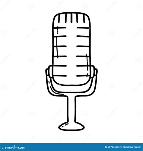 Microphone Microphone In Doodle Style Stock Vector Illustration Of