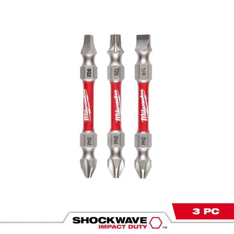 Milwaukee Shockwave Impact Duty Alloy Steel Ph2 Sq2 T25 Double Ended