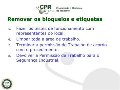 Treinamento Bloqueio E Etiquetagem LOTO Ppt