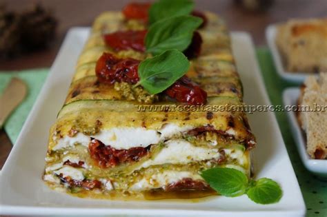 Receita de Terrine de tomate seco abobrinha e manjericão Receitas e