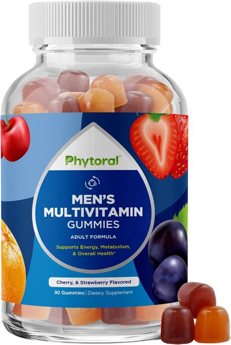 Amazon.com: Natural Multivitamin for Men Gummies with Zinc - Men’s Multivitamin Gummy with ...