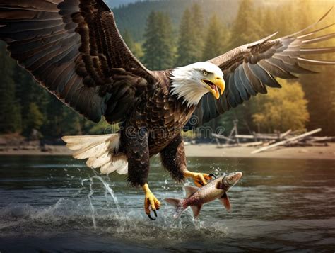 Eagle Catching Fish Stock Illustrations Eagle Catching Fish Stock