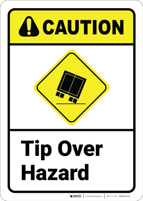 Caution Tip Over Hazard Ansi Wall Sign