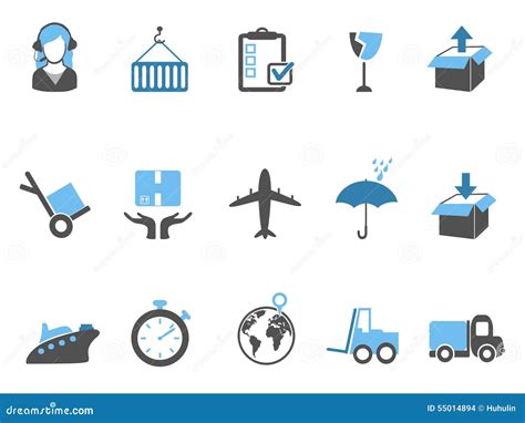 Logistics And Shipping Icons Set Blue Series Stock Vector Image 55014894