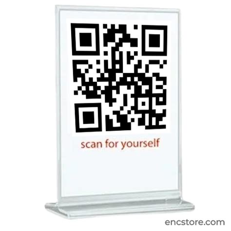 Acrylic QR Code T Shape Display Stand