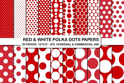 Red Polka Dot Digital Papers Polka Dots Graphic By Bestgraphicsonline