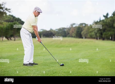 Mature Man Playing Golf Stock Photo Alamy