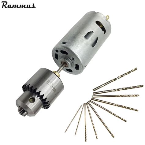 Electric Drilling DC Motor DIY Hand Drill Motor Set With 10pcs Twist ...