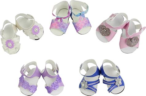 Zita Element 5 Pairs Of Shoes Fashion Sandals For American 18 Inch Girl