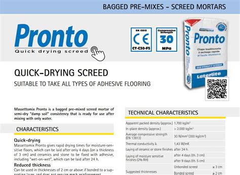 Pronto Fast Drying High Strenght Semi Dry Screed Mortar Laterlite