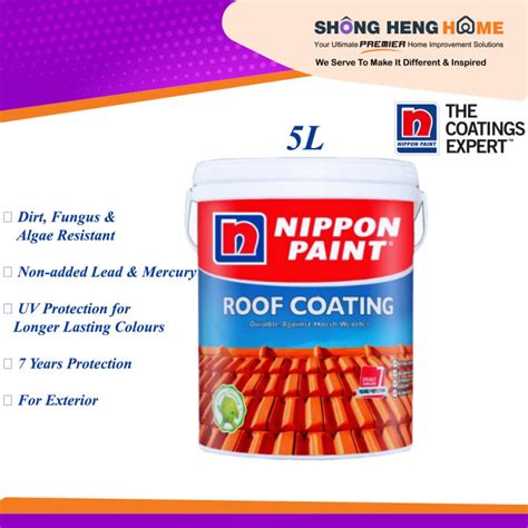 5l Nippon Roof Coating Roof Paint Protection Reflect Heat Seal