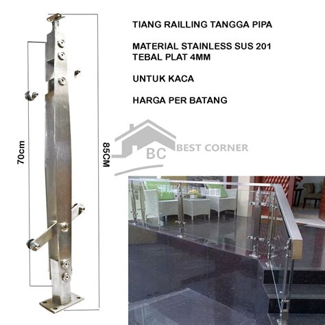 Jual Tiang Railling Tangga Kaca Ralling Tangga Stainless Kaca