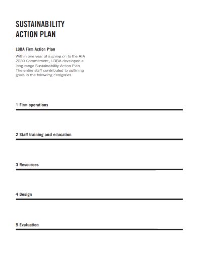 Free 10 Sustainability Action Plan Samples Environmental