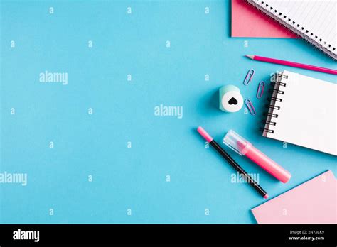 Composition With Office Tools Desk Stock Photo Alamy