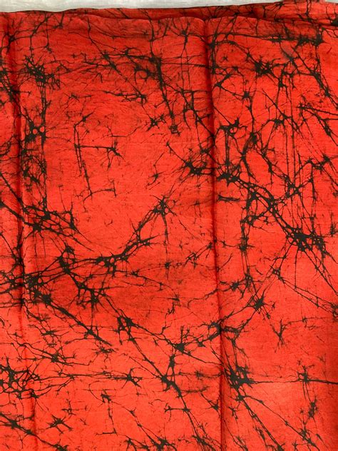 Red Batik Silk Fabric Pure Batik Mulberry Silk Fabric 45 | Etsy