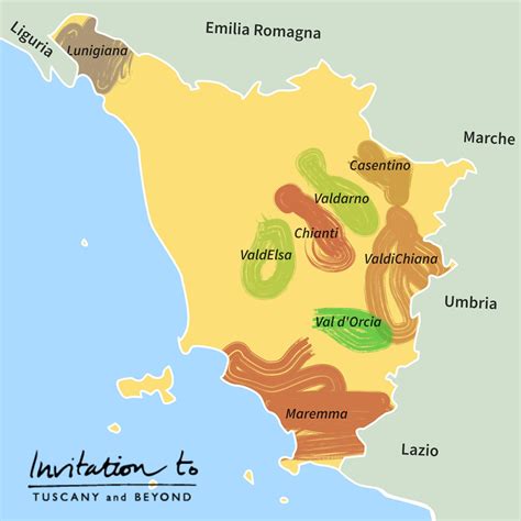 Tuscany Map ITALY:Toscana