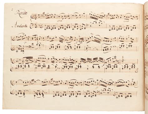 W A Mozart Scribal Manuscript Of The Rondo In A Minor K Late