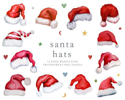 Santa Hat Clipart Santa Hat Png Christmas Clipart Santa - Etsy