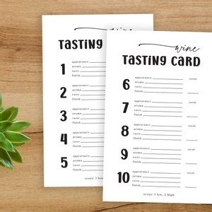 Printable Wine Tasting Cards For Wines Rustic Wine Tasting Party