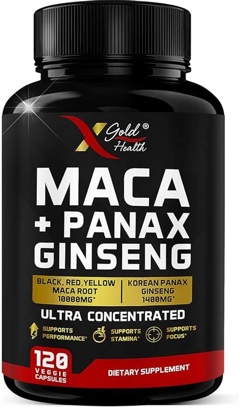 Amazon Maca Root Capsules Mg Korean Panax Ginseng Mg