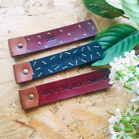 Personalised Leather Bookmarks 20 Designs To Choose From Etsy