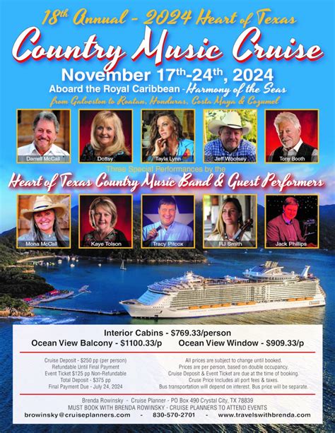 18th Annual 2024 Heart of Texas Country Music Cruise