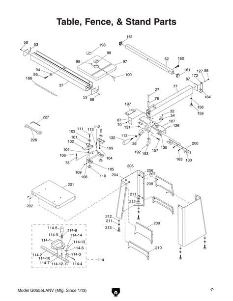 Parts For Deluxe Bandsaw Anniversary Edition Grizzly Industrial