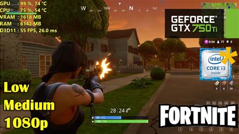 GTX 750 Ti FORTNITE Battle Royale 1080p Low Medium YouTube