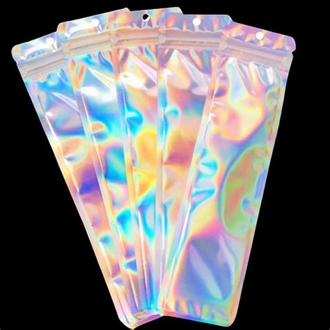 Shiny Holographic Rainbow Bags 24x9 Inch Resealable Smell Etsy