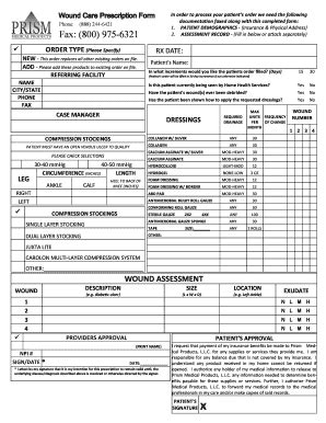 Prism Wound Care Order Form Fill And Sign Printable