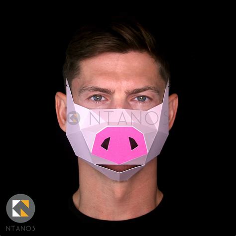 Pig Snout Half Mask Papercraft Mask Templates By Ntanos