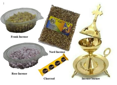 Incense Burner With Cross And 3 Types Of Incense And Charcoal In One