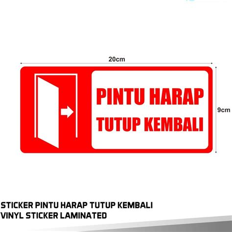 Jual STICKER PINTU HARAP TUTUP KEMBALI STIKER PERINGATAN TOKO KANTOR