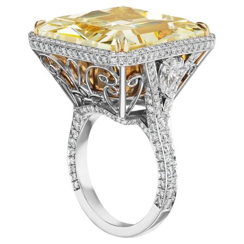 2005 Graff Fancy Yellow Radiant Cut Diamond Ring At 1stdibs