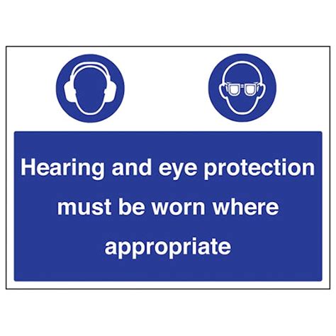 Hearing Eye Protection Must Be Worn Mandatory Signs Safety Signs