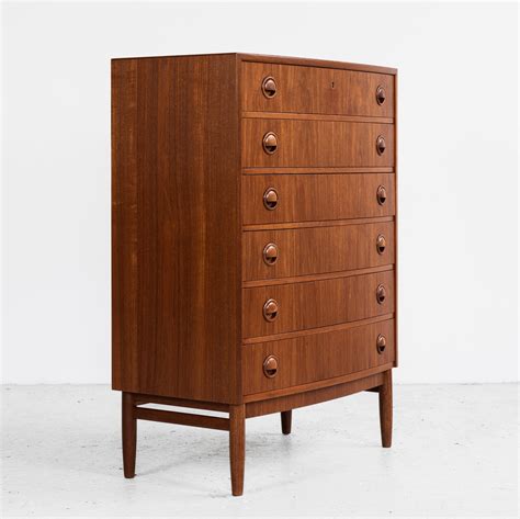 Danish Midcentury Chest Of Drawers In Teak With Bowed Front By Kai