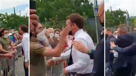 Macron Lé Slap French President Emmanuel Macron Receive Slap