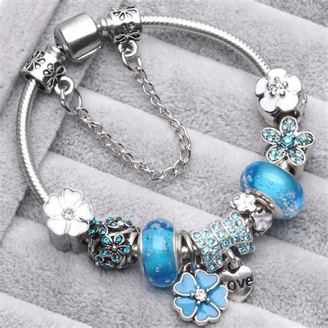 Charm Bracelet Flower Charm Bracelet - Etsy