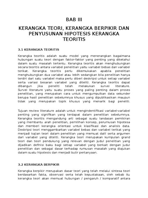 Kerangka Teori Kerangka Berpikir Dan Penyusunan Hipotesis Kerangka Teoritis Pdf