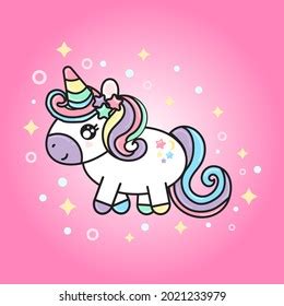 Cute Unicorn Vector Pegasus Fly On Stock Vector Royalty Free