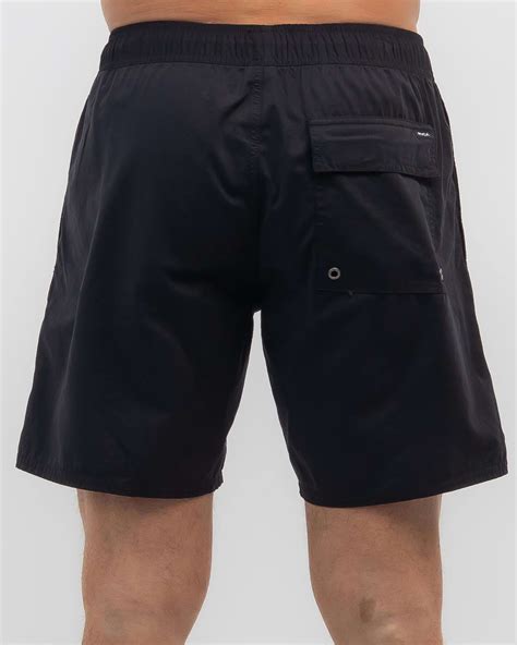 Shop Rvca Opposites Elastic Shorts In Black Fast Shipping Easy