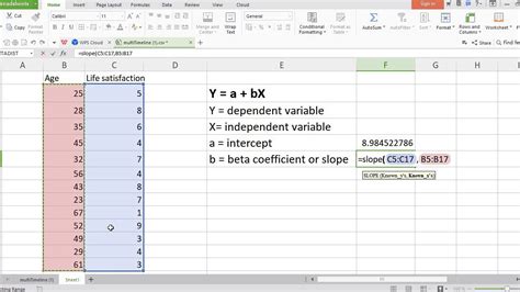 Regression Analysis With Ms Excel Youtube