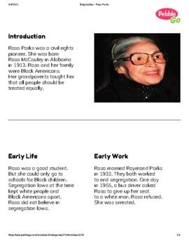 Rosa Parks Biography And Research Worksheet By Reanna Laney Gailes