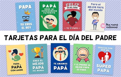 Tarjetas para el Día del Padre nueve tarjetas para imprimir y