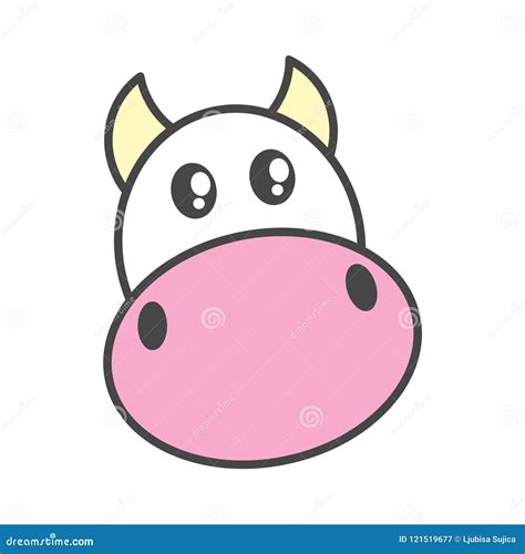 Cute Cow Icon Vector Simple Vector Icon Stock Vector Illustration Of