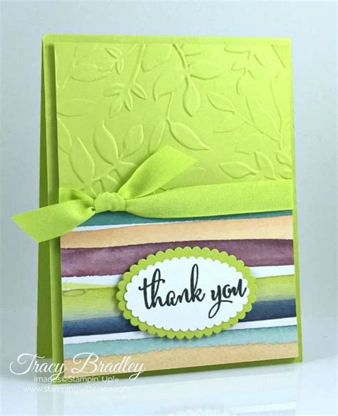 A Thank You Card Made With Stampin S Ink And Watercolor Pencils