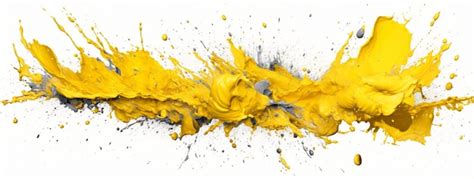 Premium AI Image | abstract yellow paint splatter on a white background