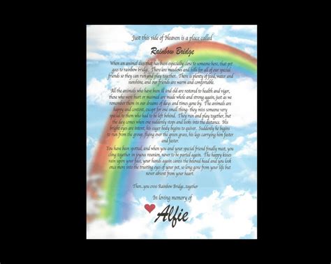 RAINBOW Bridge POEM Pet MEMORIAL Pet Loss Dog Cat Personalized - Etsy