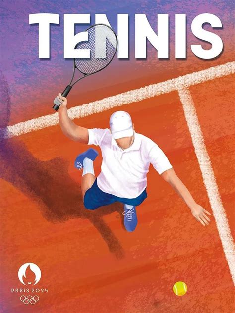 Affiche Jo Officiel Tennis Multi Couleurs Editor L40 X H30 Cm