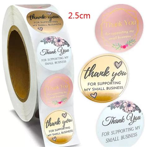 500pcs Roll Thank You Stickers Sealing Labels Adhesive Round Paper